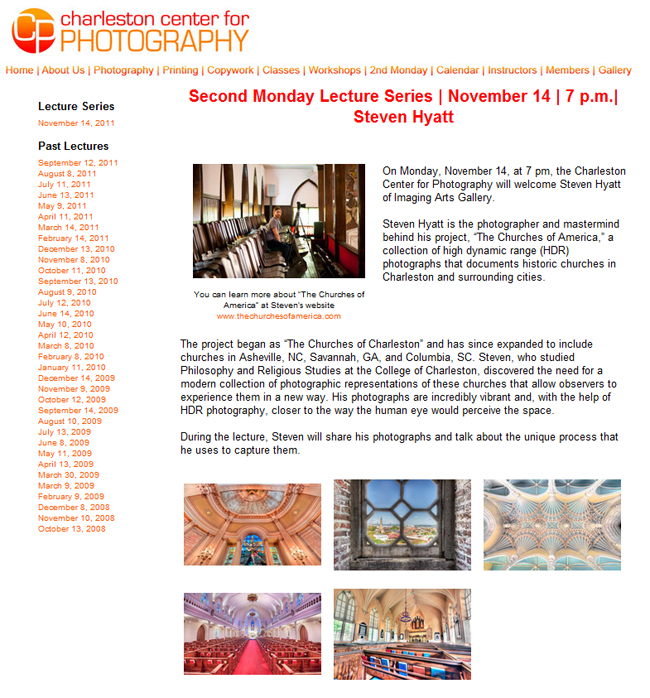 Charleston Center For Photography Lecture